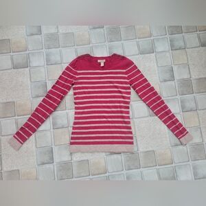 Banana Republic Striped Pink And Beige Long Sleeve Sweater Size XS